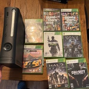 Xbox 360 Elite with 8 games